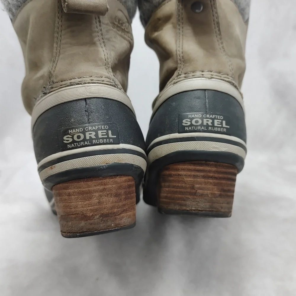 Sorel Womens Slimpack Lace II Snow Boots Quarry Gray‎ Black Waterproof Size 10.5